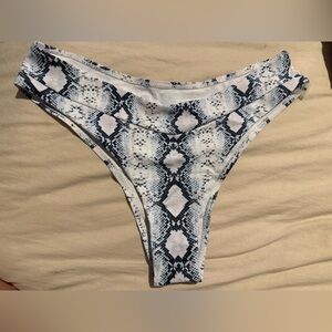 SHEIN Black and White Snakeskin Bikini Bottom